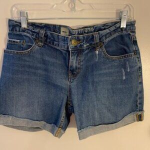 Mossimo Boyfriend Premium Denim Blue Jean Shorts Rolled Hem Size 4